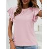 imageSHEWIN Womens Summer Tops Casual Ruffle Short Sleeve T Shirts Loose Dressy BlousesLight Pink