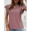 imageSHEWIN Womens Summer Tops Casual Ruffle Short Sleeve T Shirts Loose Dressy BlousesLight Purple