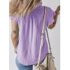 imageSHEWIN Womens Summer Tops Ruffle Short Sleeve Shirts Casual Button V Neck Loose BlousesPurple