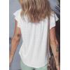 imageSHEWIN Womens Summer Tops Ruffle Short Sleeve Shirts Casual Button V Neck Loose BlousesWhite