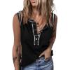 imageSHEWIN Tank Tops for Women 2025 Causal Sleeveless V Neck T Shirts Womens Summer TopsA1black