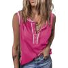 imageSHEWIN Tank Tops for Women 2025 Causal Sleeveless V Neck T Shirts Womens Summer TopsA1bright Pink