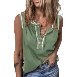 imageSHEWIN Tank Tops for Women 2025 Causal Sleeveless V Neck T Shirts Womens Summer TopsA1mist Green