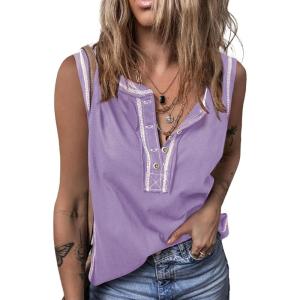 imageSHEWIN Tank Tops for Women 2025 Causal Sleeveless V Neck T Shirts Womens Summer TopsA1orchid Petal