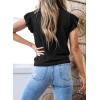 imageSHEWIN Womens Shirts 2025 Summer Crewneck Ruffle Sleeve Tops Dressy Casual BlousesBlack