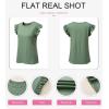 imageSHEWIN Womens Shirts 2025 Summer Crewneck Ruffle Sleeve Tops Dressy Casual BlousesGreen