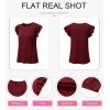 imageSHEWIN Womens Shirts 2025 Summer Crewneck Ruffle Sleeve Tops Dressy Casual BlousesRed