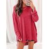 imageSHEWIN Long Sleeve Shirts For Women Crewneck Fall Shirts for Women Waffle Knit Tunic Tops1 Red