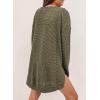 imageSHEWIN Long Sleeve Shirts For Women Crewneck Fall Shirts for Women Waffle Knit Tunic Tops2 Green