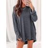 imageSHEWIN Long Sleeve Shirts For Women Crewneck Fall Shirts for Women Waffle Knit Tunic Tops3 Gray
