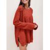 imageSHEWIN Long Sleeve Shirts For Women Crewneck Fall Shirts for Women Waffle Knit Tunic Tops9 Orange