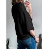imageSHEWIN Sweaters for Women Causal 34 Length Sleeve Womens Top Oversized Tunic Sweater Spring TopsBlack