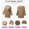 imageSHEWIN Sweaters for Women Causal 34 Length Sleeve Womens Top Oversized Tunic Sweater Spring TopsBrown