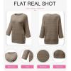 imageSHEWIN Sweaters for Women Causal 34 Length Sleeve Womens Top Oversized Tunic Sweater Spring TopsDark Brown
