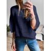 imageSHEWIN Sweaters for Women Causal 34 Length Sleeve Womens Top Oversized Tunic Sweater Spring TopsNavy Blue