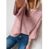 imageSHEWIN Sweaters for Women Causal 34 Length Sleeve Womens Top Oversized Tunic Sweater Spring TopsPink