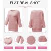 imageSHEWIN Sweaters for Women Causal 34 Length Sleeve Womens Top Oversized Tunic Sweater Spring TopsPink