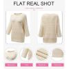 imageSHEWIN Sweaters for Women Causal 34 Length Sleeve Womens Top Oversized Tunic Sweater Spring TopsWhite