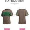 imageSHEWIN Womens Casual Short Sleeve Shirts Loose Crewneck Color Block Tshirts TopsB Coffee