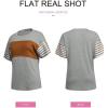 imageSHEWIN Womens Casual Short Sleeve Shirts Loose Crewneck Color Block Tshirts TopsB Grey