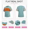 imageSHEWIN Womens Casual Short Sleeve Shirts Loose Crewneck Color Block Tshirts TopsB Light Green