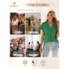 imageSHEWIN Womens Polo Shirts Casual Collared Short Sleeve Shirt Loose V Neck Tunic TopsB Dark Green