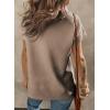 imageSHEWIN Womens Polo Shirts Casual Collared Short Sleeve Shirt Loose V Neck Tunic TopsB Khaki