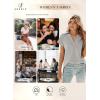 imageSHEWIN Womens Polo Shirts Casual Collared Short Sleeve Shirt Loose V Neck Tunic TopsB Light Grey