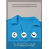 imageSHEWIN Womens Polo Shirts Casual Collared Short Sleeve Shirt Loose V Neck Tunic TopsB Sky Blue