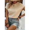 imageSHEWIN Womens Summer Tops Crewneck Short Sleeve T Shirts Casual Textured Work Shirt Loose BlousesApricot