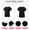 imageSHEWIN Womens Summer Tops Crewneck Short Sleeve T Shirts Casual Textured Work Shirt Loose BlousesBlack