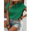 imageSHEWIN Womens Summer Tops Crewneck Short Sleeve T Shirts Casual Textured Work Shirt Loose BlousesGreen