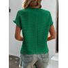 imageSHEWIN Womens Summer Tops Crewneck Short Sleeve T Shirts Casual Textured Work Shirt Loose BlousesGreen