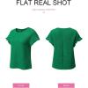 imageSHEWIN Womens Summer Tops Crewneck Short Sleeve T Shirts Casual Textured Work Shirt Loose BlousesGreen