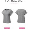 imageSHEWIN Womens Summer Tops Crewneck Short Sleeve T Shirts Casual Textured Work Shirt Loose BlousesGrey