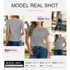 imageSHEWIN Womens Summer Tops Crewneck Short Sleeve T Shirts Casual Textured Work Shirt Loose BlousesGrey