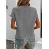 imageSHEWIN Womens Summer Tops Crewneck Short Sleeve T Shirts Casual Textured Work Shirt Loose BlousesGrey