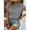 imageSHEWIN Womens Summer Tops Crewneck Short Sleeve T Shirts Casual Textured Work Shirt Loose BlousesGrey
