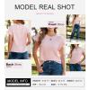 imageSHEWIN Womens Summer Tops Crewneck Short Sleeve T Shirts Casual Textured Work Shirt Loose BlousesPink