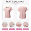 imageSHEWIN Womens Summer Tops Crewneck Short Sleeve T Shirts Casual Textured Work Shirt Loose BlousesPink