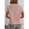 imageSHEWIN Womens Summer Tops Crewneck Short Sleeve T Shirts Casual Textured Work Shirt Loose BlousesPink