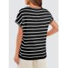 imageSHEWIN Womens Sweater Vest Casual Crew Neck Cap Short Sleeve Striped Knit Lightweight Pullover Sweaters T Shirt TopsB Black Stripe