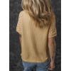 imageSHEWIN Womens Waffle Knit Tops Casual Crew Neck Hollow Out Raglan Short Sleeve Summer TShirts BlousesA Yellow