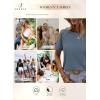 imageSHEWIN Womens Waffle Knit Tops Casual Crew Neck Hollow Out Raglan Short Sleeve Summer TShirts BlousesB Dusk Blue