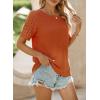imageSHEWIN Womens Waffle Knit Tops Casual Crew Neck Hollow Out Raglan Short Sleeve Summer TShirts BlousesB Gold Flame