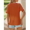 imageSHEWIN Womens Waffle Knit Tops Casual Crew Neck Hollow Out Raglan Short Sleeve Summer TShirts BlousesB Gold Flame