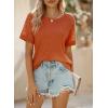 imageSHEWIN Womens Waffle Knit Tops Casual Crew Neck Hollow Out Raglan Short Sleeve Summer TShirts BlousesB Gold Flame