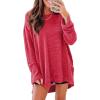 imageSHEWIN Long Sleeve Shirts For Women Crewneck Fall Shirts for Women Waffle Knit Tunic Tops1 Red