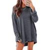 imageSHEWIN Long Sleeve Shirts For Women Crewneck Fall Shirts for Women Waffle Knit Tunic Tops3 Gray