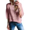 imageSHEWIN Sweaters for Women Causal 34 Length Sleeve Womens Top Oversized Tunic Sweater Spring TopsPink